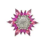 Amazing Flower Shape Ring with Beautiful Pink and White Stones